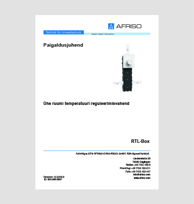 AFRISO RTL-Box paigaldusjuhend