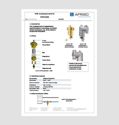 AFRISO mudaseparaator tooteleht