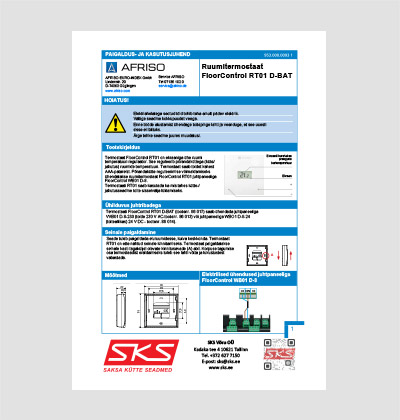 AFRISO ruumitermostaat FloorControl RT01 D-BAT