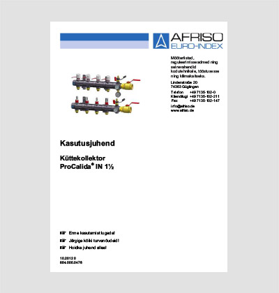 AFRISO kollektor ProCalida kasutusjuhend