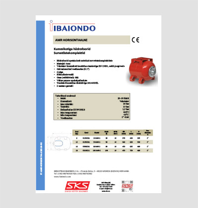 IBAIONDO hüdrofoor AMR-S 20-100l horisontaalne