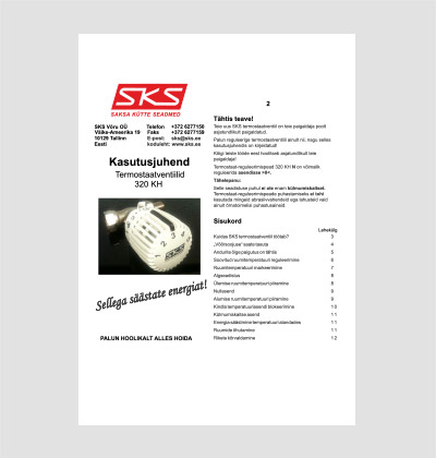 SKS termostaatpea kasutusjuhend