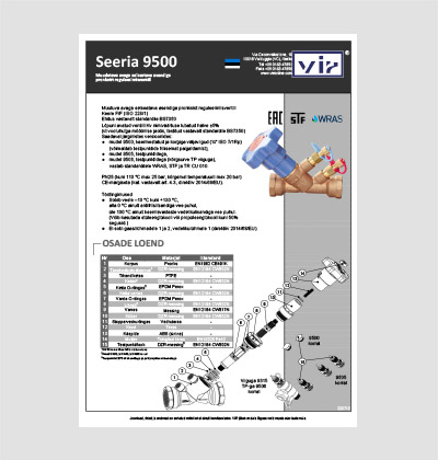 VIR liiniseadeventiil Fig 9500-9505-9506