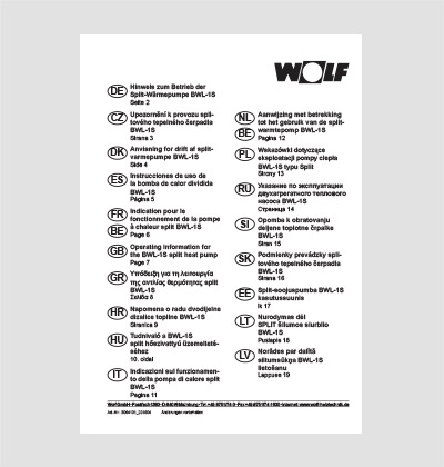 WOLF õhk/vesi-split-soojuspump BWL-1S kasutussuunis