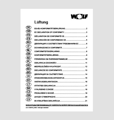 WOLF kalorifeer LH / LH-EC vastavusdeklaratsioon