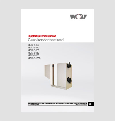 WOLF MGK-2 (390 – 1000 kW) gaasikondensaatkatel kasutusjuhend