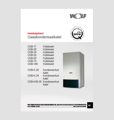 WOLF CGB (35 + 50 + 75 + 100 kW) gaasikondensaatkatel kasutusjuhend