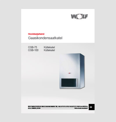 WOLF CGB (75 + 100 kW) gaasikondensaatkatel hooldusjuhend