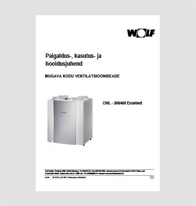WOLF CWL – 300/400 Excellent paigaldus-, kasutus- ja hooldusjuhend