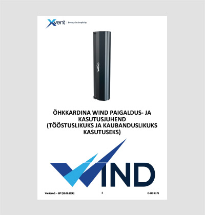 XVENT WIND paigaldus- ja kasutusjuhend