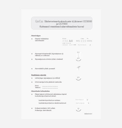 Kohesed meetmed alarmiteadete korral CC5000 ja CC7000 R/B (ET) – arhiiv