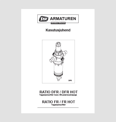 SYR Tagasipesuga filter Ratio DFR/FR paigaldus-, kasutus- ja hooldusjuhend