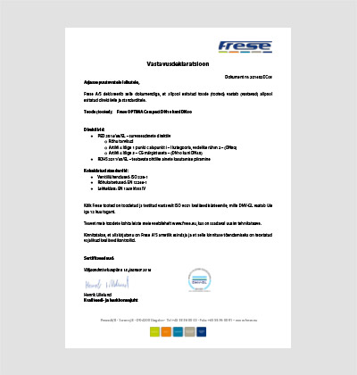 Frese Optima Compact DN15 – DN50 vastavusdeklaratsioon