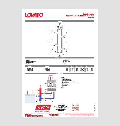 LOVATO Hüdrauliline kollektor DN40 “CP 90” / DN50-DN65 “CP 120” paigaldusjuhend