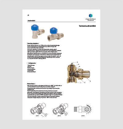 Jürgen Schlösser termostaadiventiili andmeleht / paigaldusjuhend
