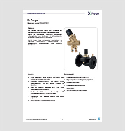 Frese diferentsiaalrõhuregulaatorid PV Compact Spectrum seeria, DN15-DN50